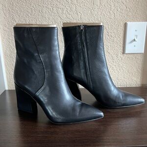 Franco Sarto Black L-Vesi Leather Healed Ankle Boots